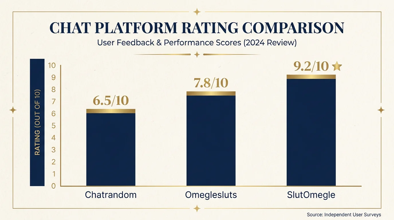 Rating scores Chatrandom 6.5 Omeglesluts 7.8 SlutOmegle 9.2 comparison 2026