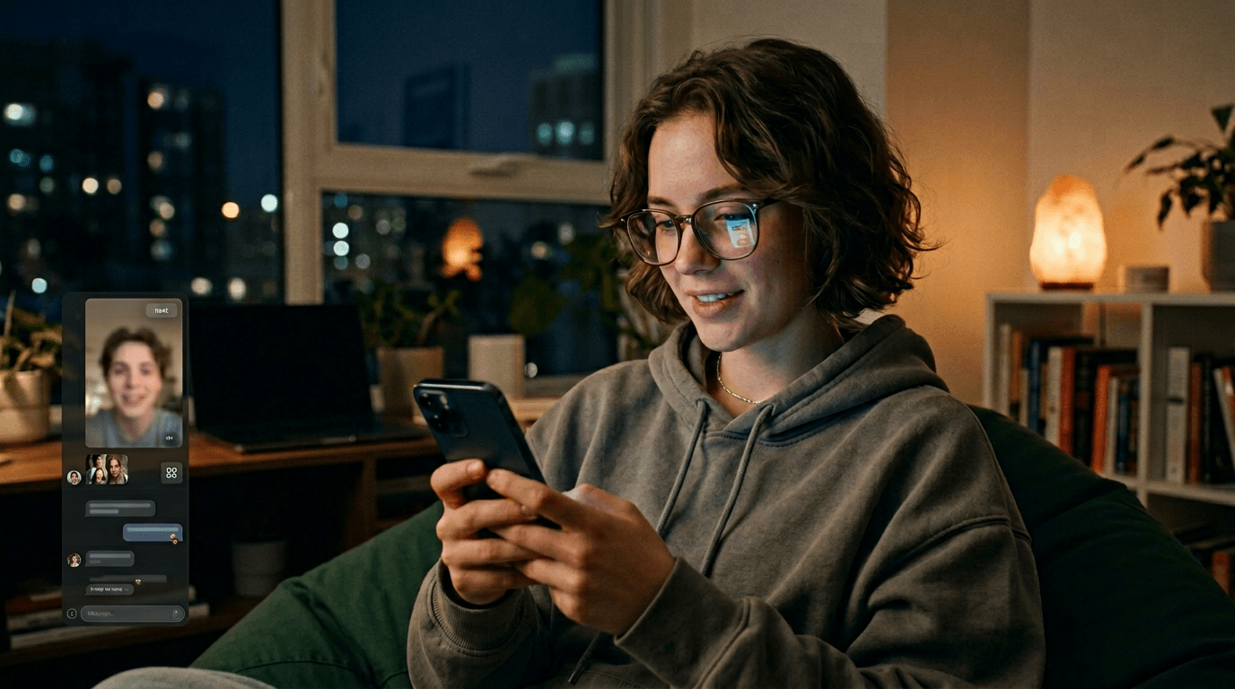 Mobile random chat users browsing video chat platforms in 2026
