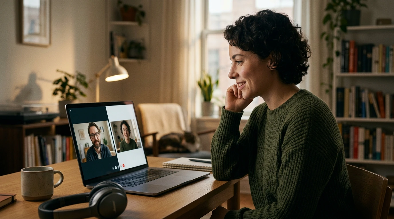 Focused one-on-one adult chat session in 2026